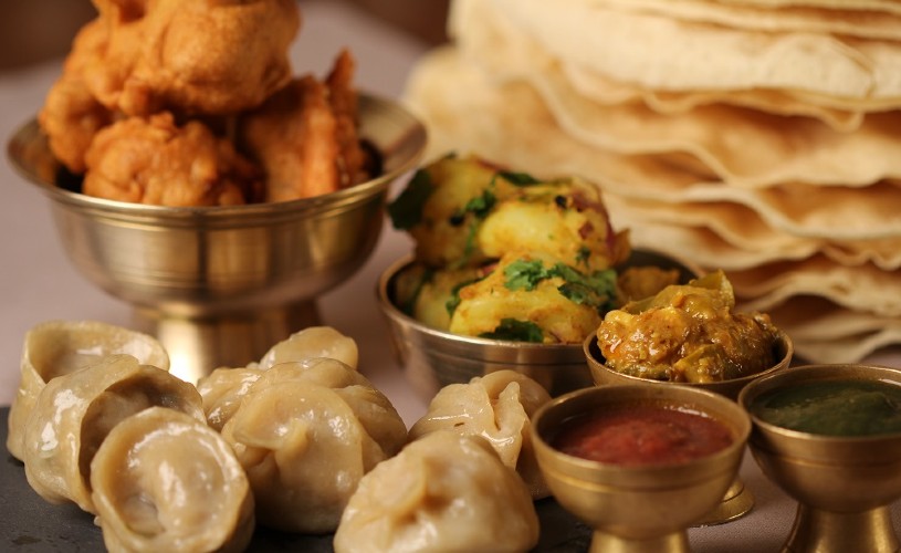 Mixed vegetarian dishes at Yak Yeti Yak in Bath